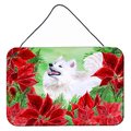 Jensendistributionservices Samoyed Poinsettas Wall or Door Hanging Prints MI2551682
